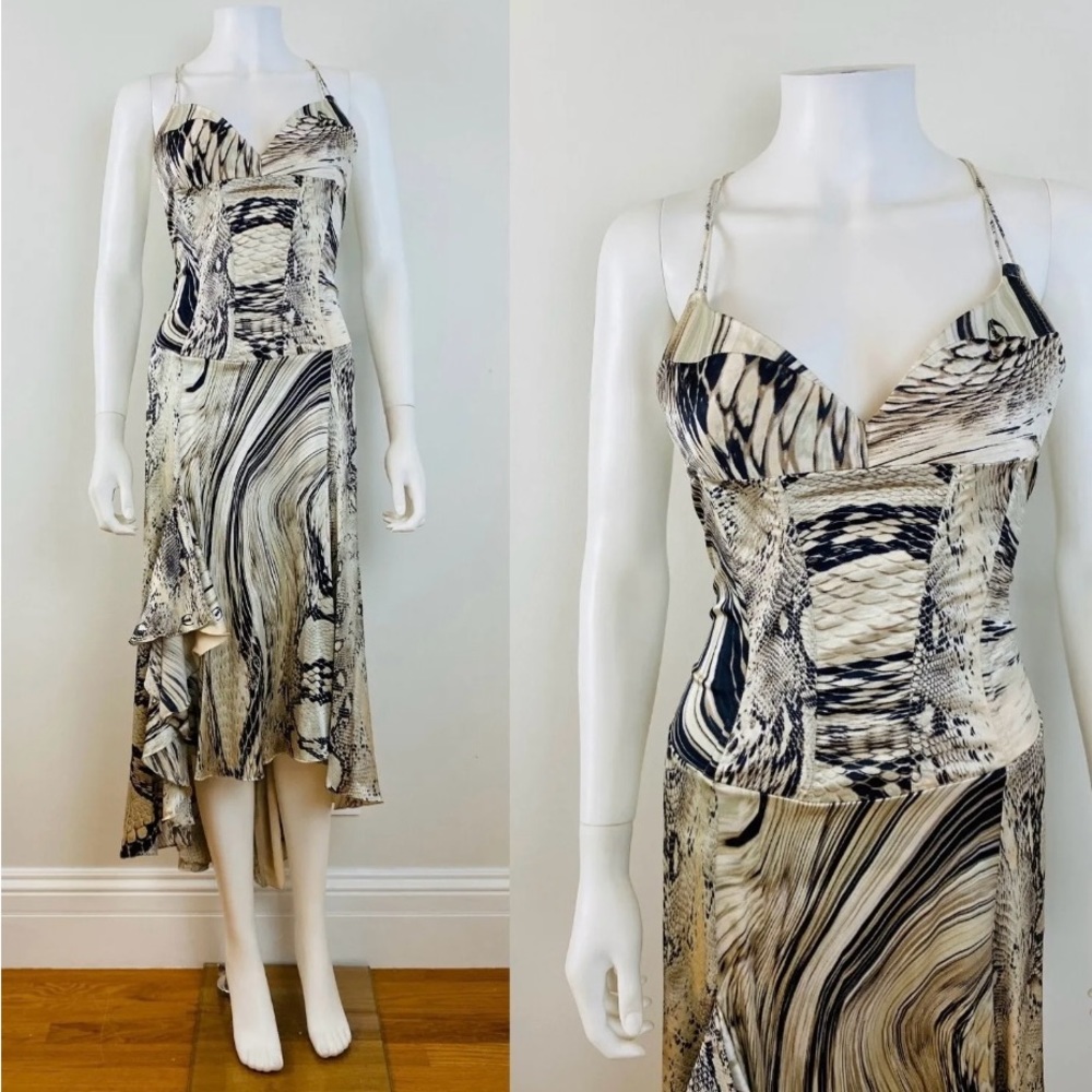 Vintage 2000’s Just Cavalli - Roberto Cavalli Python Snake Print Corset Dress